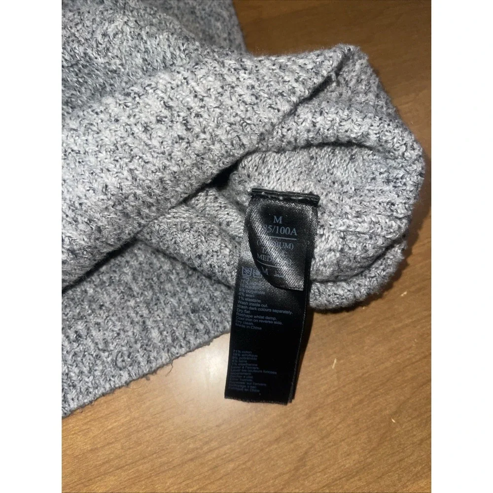 Allsaints Hoodie Pullover Sweater Men M Gray Speckled Kangaroo Pocket Long Sleev